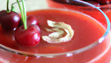 Gaspacho de Gelée de Cerises et fraises fraîches