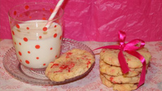 Cookies aux pralines roses et au chocolat blanc