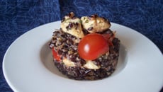 Risotto vénéré, tomates, poulet et estragon