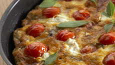 Fritatta au chèvre et tomate cerises