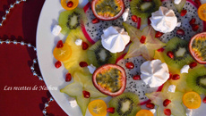 Carpaccio de fruits exotiques, rhum et citron vert