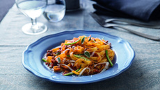 Tagliatelle alla bolognese et courgette