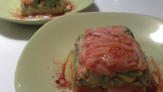 Petit pavé de cru, saumon avocat guacamole