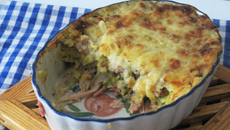 Gratin de porc aux deux purées