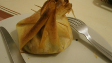 Aumoniere lardons et  fromages