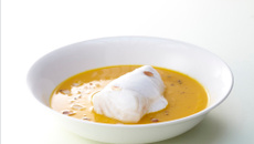 Cabillaud Skrei de Norvège et velouté de potimarron aux amandes