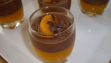 Verrines au flan chocolat et gélifié de mandarines