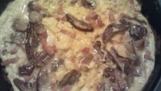 Omelette aux cèpes et ses lardons