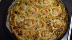 Tarte aux poireaux et noix de st jacques