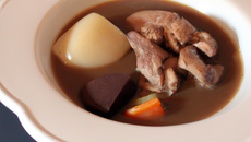 Pot au feu de canard sauce à la crème de raifort