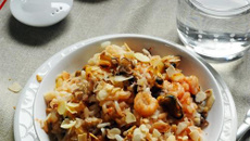 Risotto au ketchup et aux fruits de mer