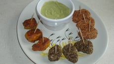 Panés de dinde, purée de fèves