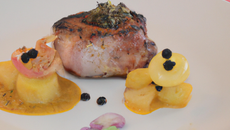 Filet mignon de porc au maroilles et ses petites garnitures nordiques