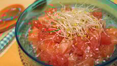 Tartare saumon, pamplemousse et citron