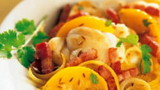 Lotte aux lardons et aux citrons confits