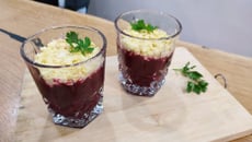 Verrines de betterave au fromage frais