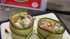 Maki revisité aux courgettes, Roquefort, Poire