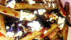 Penne ricotta aubergine