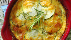 Clafoutis aux courgettes, romarin et fromage de brebis