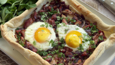 Tarte aux oeufs et au bacon