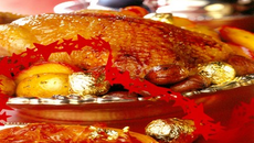 La petite oie farcie aux pommes, châtaignes et sa tatin d'échalotes