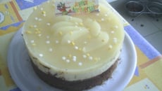 Bavarois choco-poire sur biscuit au spéculos