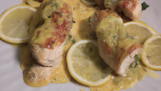 Escalopes de poulet roulées sauce citron