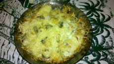 Gratin de pommes de terre au lard