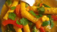 Légumes en sauce curry et coco