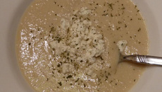 Potage de topinambours et champignons forestiers