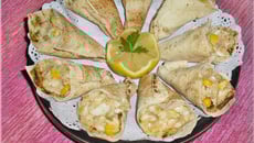 Cornets de pain libanais au thon et maïs