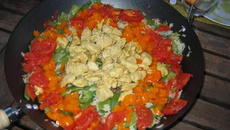 Risotto au poulet et ses légumes