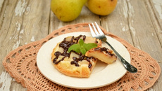 Gâteau à la ricotta, au chocolat blanc et aux poires