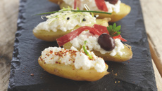 Tapas de Ratte du Touquet au chèvre
