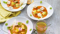 Velouté tomate-poivron au Carré Frais© légumes Tandoori