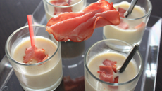 Verrines de maïs et bacon grillé