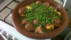 Tajine kefta et petits pois