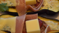 Aubergines en papillote au jambon et à l'emmental