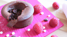 Fondant au chocolat framboisé