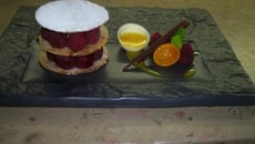 1000 feuille craquant aux framboises et sa crème pâtissière citronnée