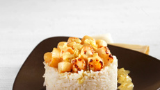 Noix de pétoncle et son riz au curry