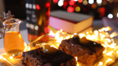 Bûche de Noël aux brownies et sirop d'érable