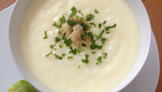 Velouté de saint-jacques aux poireaux au thermomix