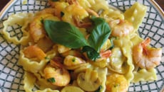 Tagliatelle aux crevettes et champignons
