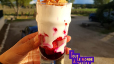 Crumble de fraises au confit de betterave par Hugues Marrec et Louna