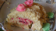 Bûche aux framboises et à la pistache