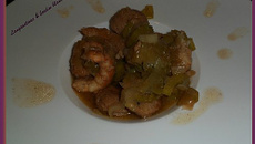 Langoustines et boudin blanc truffé au cidre