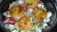 Quinoa aux crevettes sautées