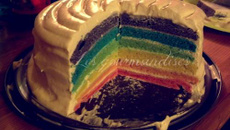 Gâteau arc en ciel