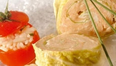 Marbré de truite saumonée aux choux verts sauce Fourme d'Ambert